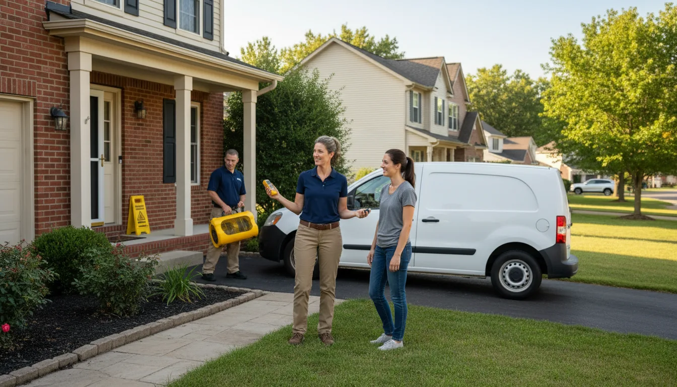 Residential water damage restoration in Steeleville, IL